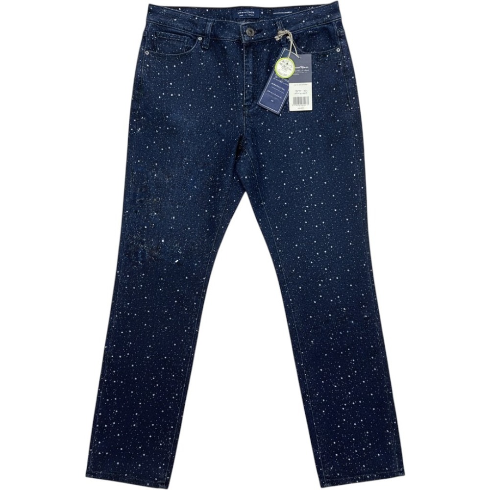 Charter Club Jeans Lexington Star Print Denim Petite Cotton Blue Size 12P